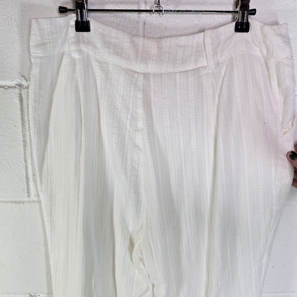 Camila Coelho White Textured Lightweight Trousers Pants New - Picture 7 of 11